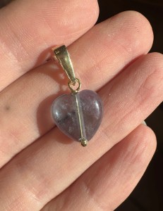 Wisior  Serce fluoryt zielony srebro złocone albo klasyczne  