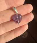 Wisior  Serce fluoryt fioletowy srebro złocone albo klasyczne   