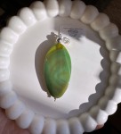 Wisior agat zielony owal 