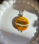 Wisior agat żółty okrągły 