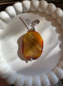 Wisior agat kolorowy owal