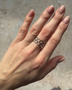 Pierścionek srebro Plaster Miodu 