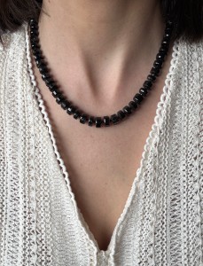 Naszyjnik  turmalin czarny fasetowany