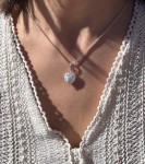 Wisior biała  perła Serce 