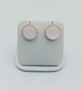 Kolczyki wkrętki  kwarc różowy 10mm   