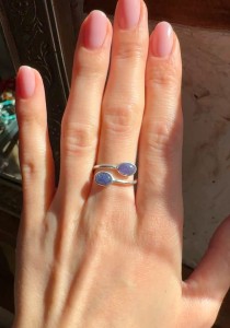 Pierścionek tanzanity owalne do regulacji  