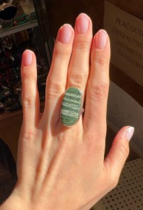 Pierścionek serafinit owal