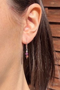 Kolczyki fosfosyderyt kostki fasetowane