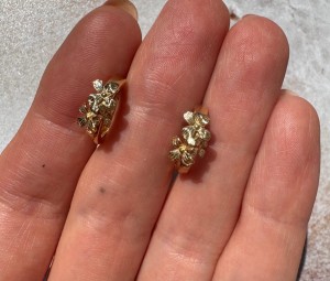 Kolczyki Niezapominajki srebro zlocone