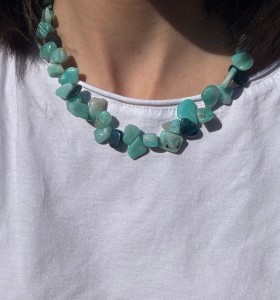 Naszyjnik nieregularny  amazonit i apatyt
