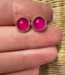 Kolczyki wkrętki agat purpurowy 8 mm     