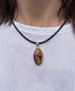 Wisior Jaspis Mokait owal