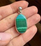 Wisior Chryzokola z malachitem owal 