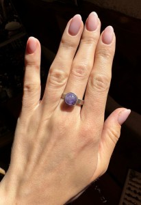 Pierścionek ametyst  okrągły  