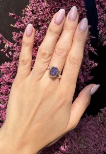 Pierścionek druza agatowa owal   