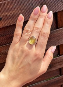 Pierścionek cytryn owal