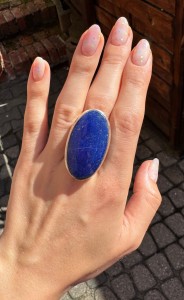 Pierścionek lapis lazuli owal 