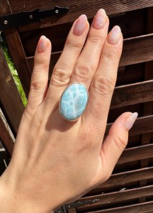 Pierścionek larimar  owal