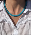 Naszyjnik klasyczny  Margaret niebieska   lawa wulkaniczna  