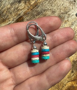 Kolczyki Margaret lawa wulkaniczna kolorowa II