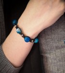 Bransoleta pleciona agat niebieski 