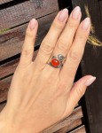 Pierścionek karneol  obrączka szeroka    