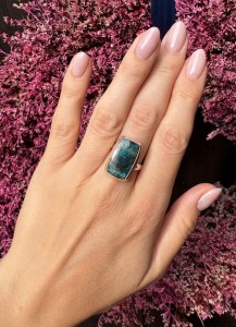 Pierścionek szatukit  prostokąt  