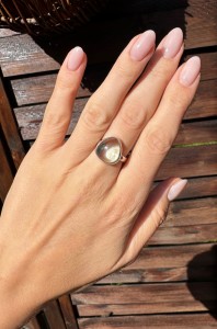 Pierścionek topaz sky blue łezka