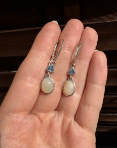 Kolczyki opal i topaz