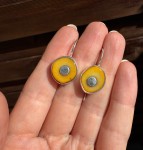 Kolczyki  koral żółty plastry