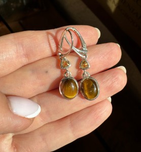 Kolczyki tygrysie oko i cytryn