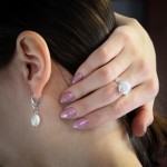 Kolczyki biała owalna perła hodowana