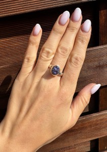 Pierścionek druza agatowa owal  