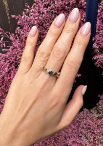 Pierścionek turmaliny arbuzowe  fasetowane