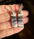 Kolczyki płaskie jaspis  rodonit 