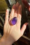 Pierścionek ametyst  owal
