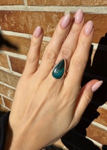 Pierścionek szatukit  Łezka 