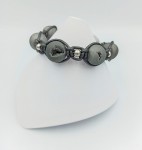 Bransoleta pleciona agat tytanowy szary