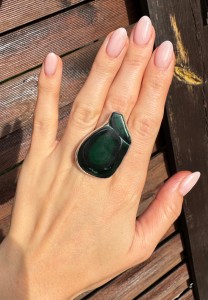 Pierścionek malachit 