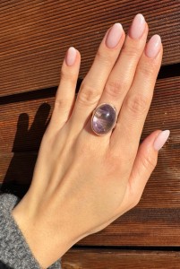 Pierścionek ametryn owal