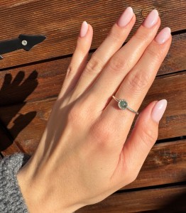 Pierścionek turmalin zielony
