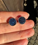 Kolczyki wkrętki druza agatowa okrągłe  10mm