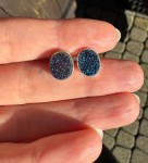 Kolczyki wkrętki druza agatowa owalne