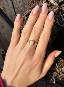 Pierścionek opal  owal   