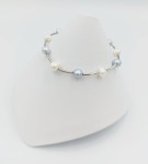 Bransoletka białe i srebrne perły hodowane 