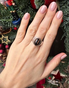 Pierścionek szkło weneckie sygnet 