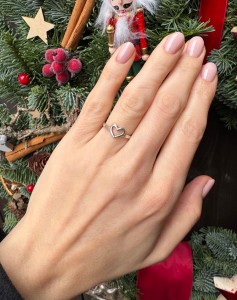 Pierścionek srebro serce 