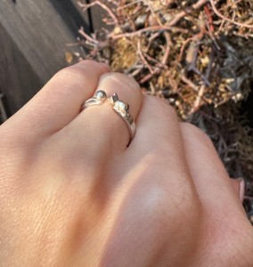 Pierścionek srebro kotek