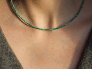 Naszyjnik turkus  fasetowany kostki