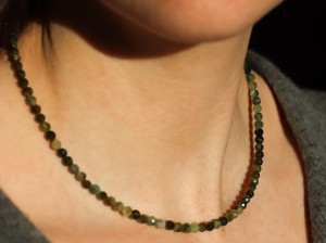 Naszyjnik zielony  turmalin  fasetowany   